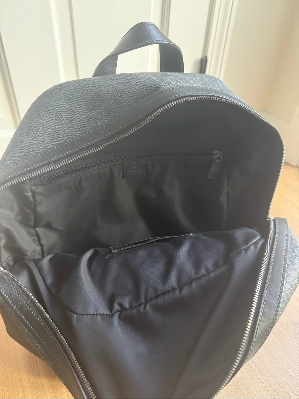 Gucci Black Monogram Canvas Backpack